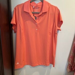 Adidas Orange Short Sleeve Polo Tee